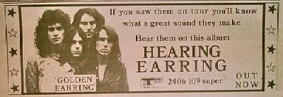 Golden Earring UK Hearing Earring album promotion